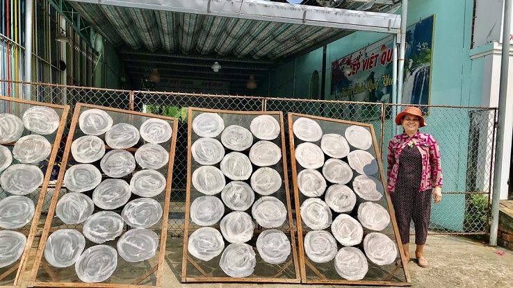 Rice paper making in Hoi An